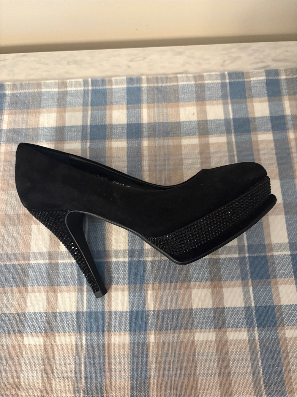 Roberta di Camerino Black Suede Platform Pumps Heels 6.5 - Picture 4 of 14